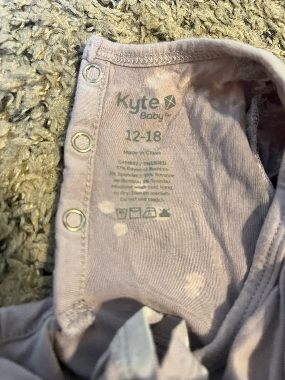 Kyte Baby Lilac Floral One-Piece Bodysuit with Butterfly Print